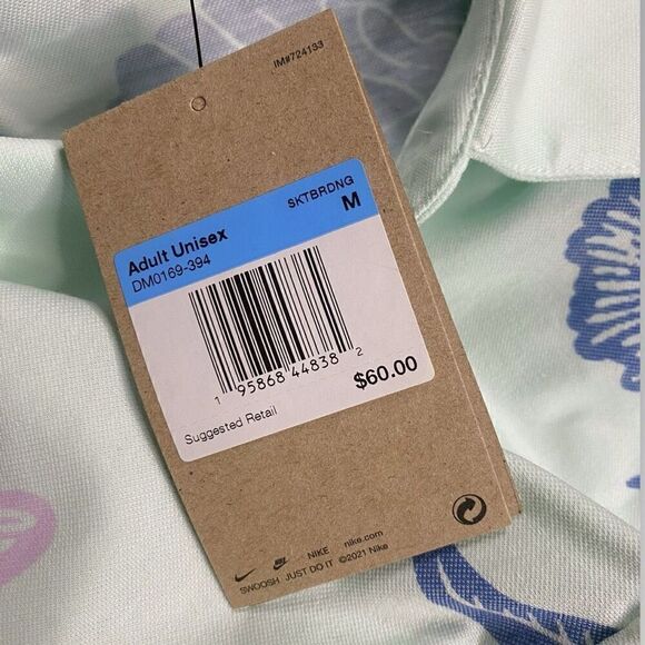 Nike SB Floral Skateboard Polo Shirt Blue Green Pink DM0169-394 Mens size M New - Picture 10 of 10